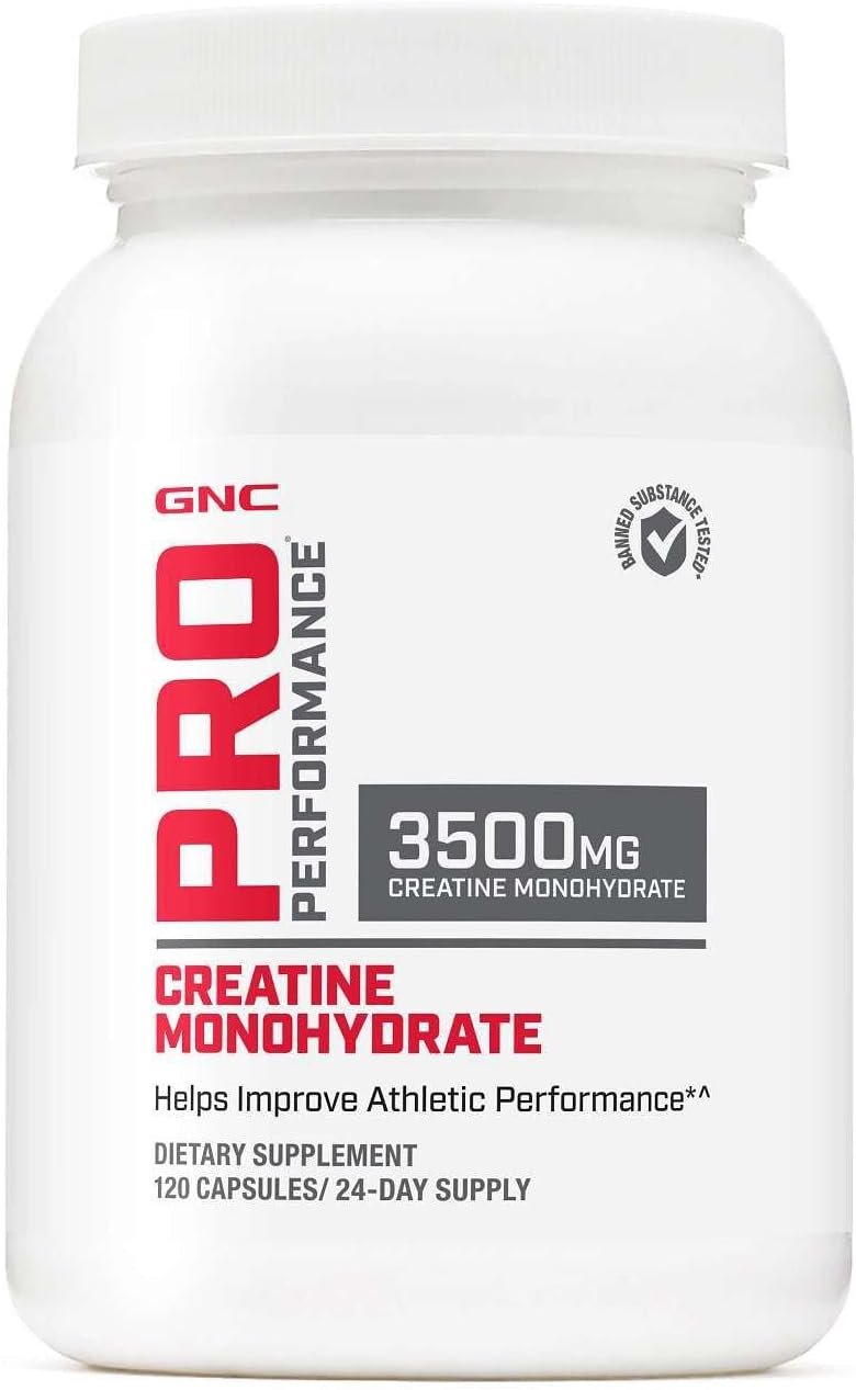 GNC Pro Performance Creatine Monohydrate Capsules - Creatine Pills or Powder