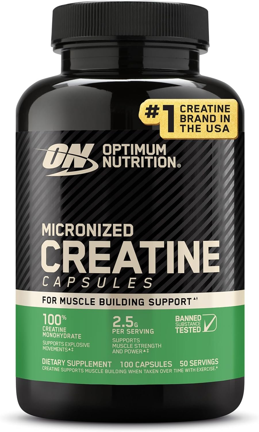 Optimum Nutrition Micronized Creatine Monohydrate Capsules - Creatine Pills or Powder
