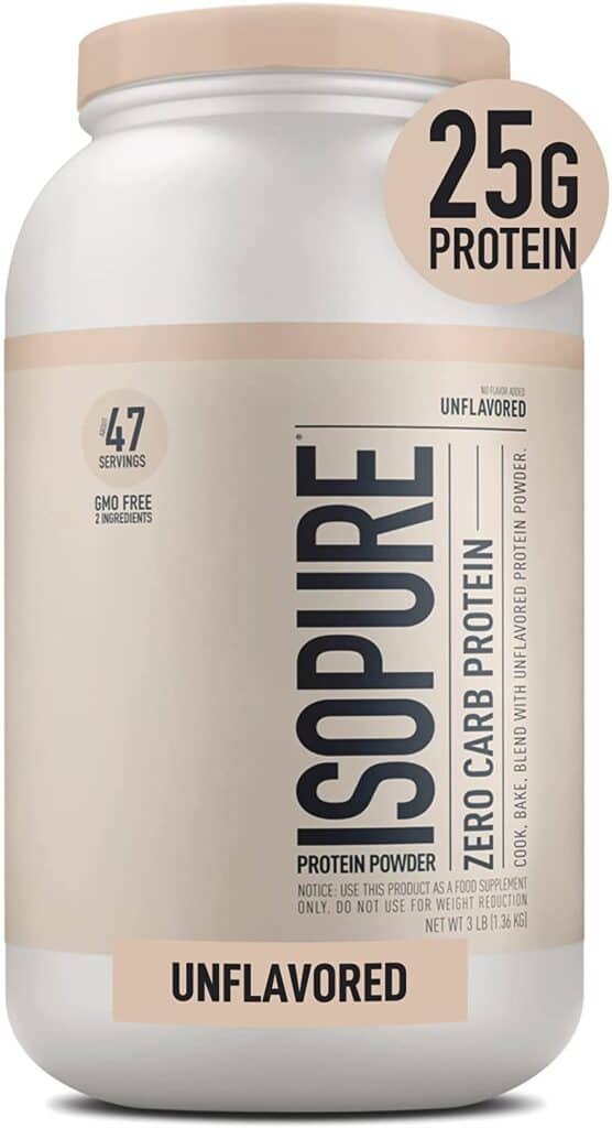 2. Isopure Protein Powder, Whey Protein Isolate Powder- Unflavored