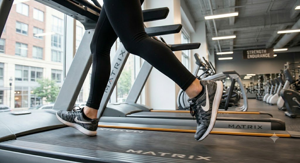 Person Running on Treadmill — stairmaster or treadmill