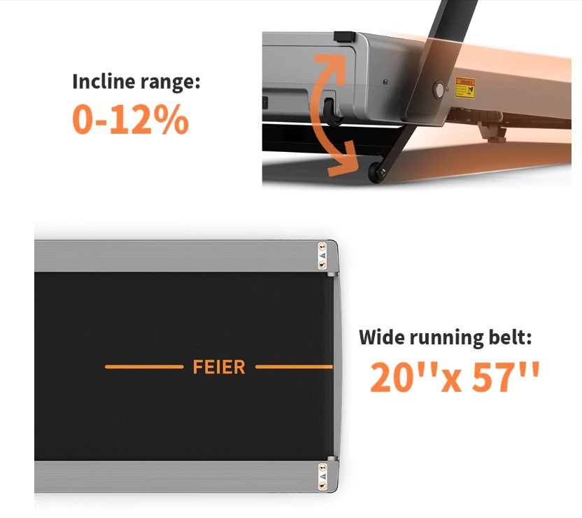 Incline and running belt