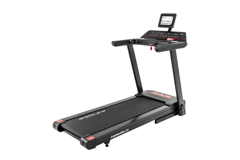 Sole F80 folding treadmill with 20 x 60 inch deck, 15 incline levels and 350 lb capacity