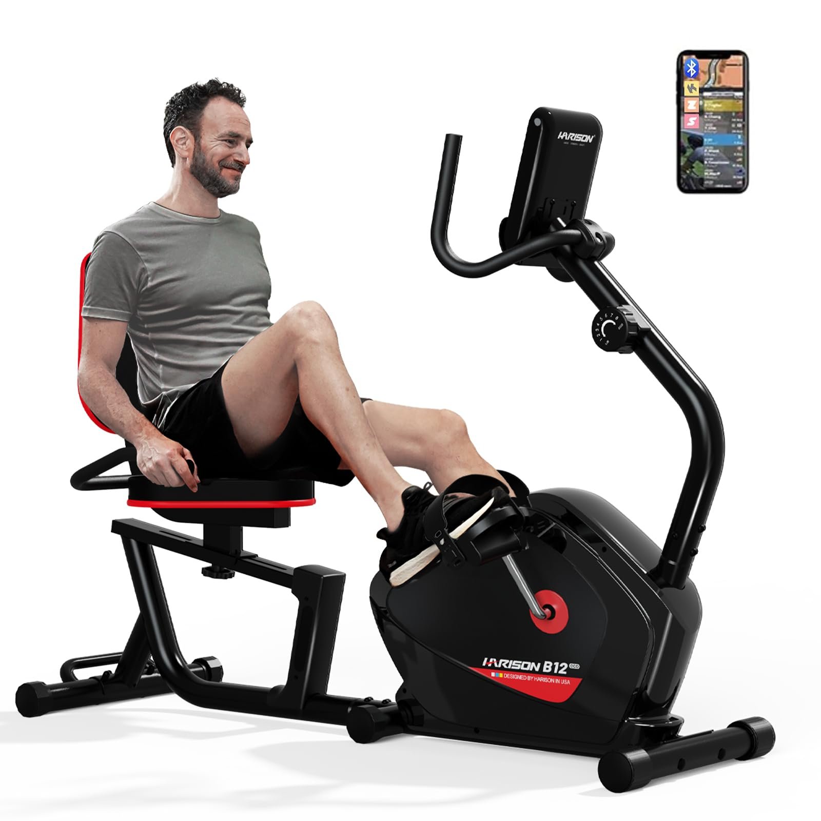 HARISON-Bluetooth-Recumbent-Exercise-Bike