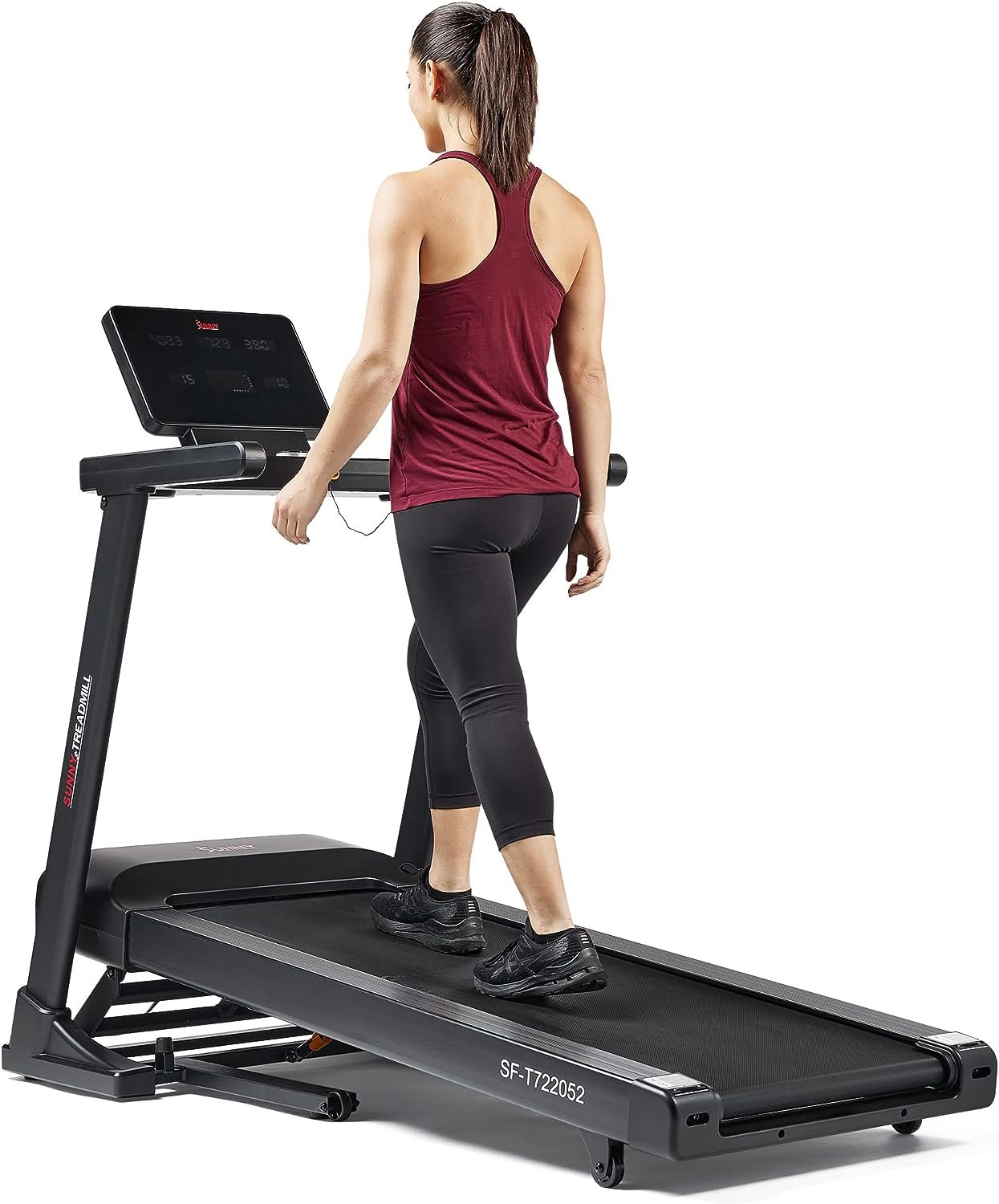 Sunny Health Fitness SF-T722052 folding treadmill with brushless motor and auto incline