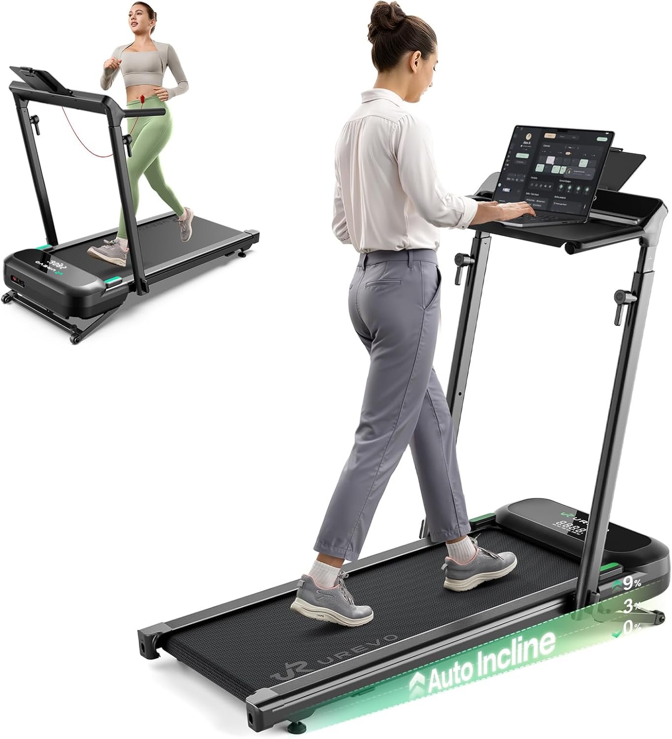 Urevo Foldimix 5L Treadmill with Multifunctional Desk
