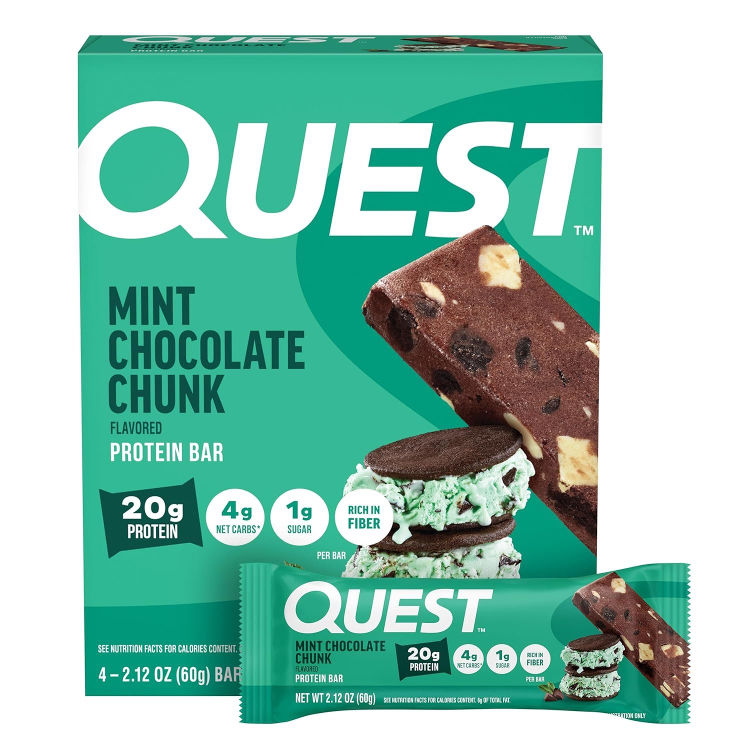 Quest Mint Chocolate Chunk Protein Bar — quest bars good for weight loss