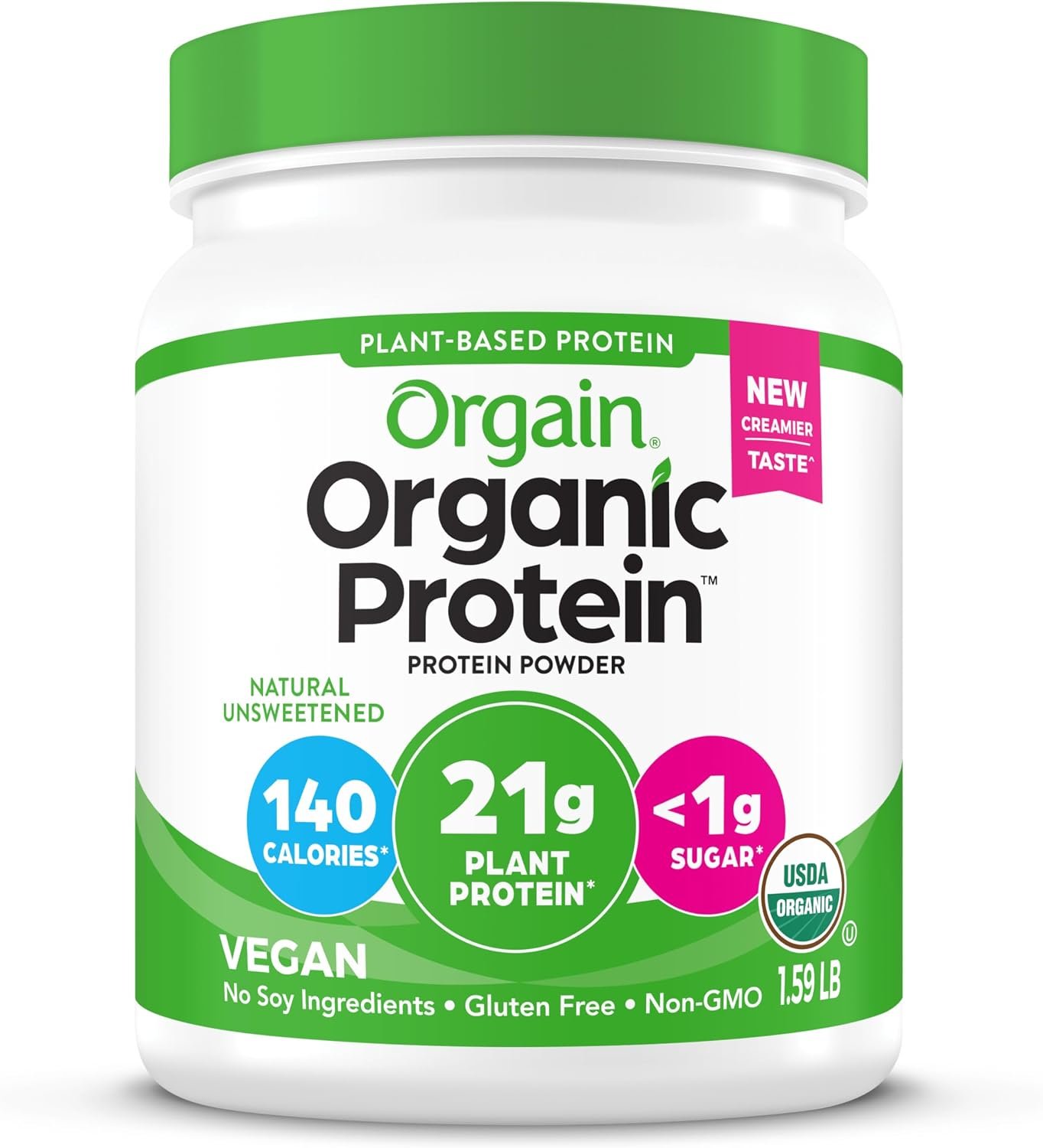 Orgain Organic Protein plant-based protein powder, pea, brown rice and chia blend with 21 g protein