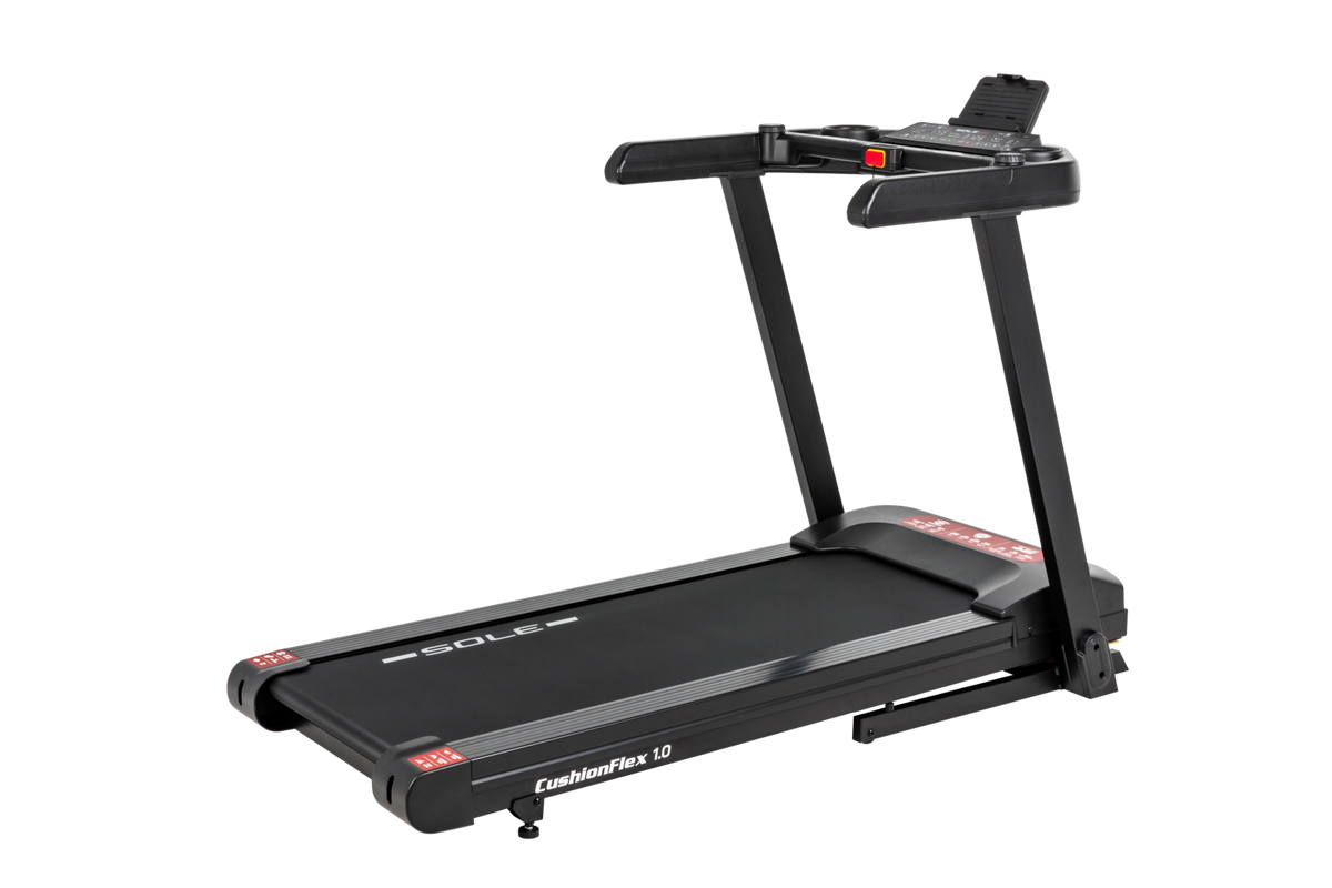 Sole F50 2026 folding treadmill with 20 x 55 inch deck, 2.0 HP brushless motor and 300 lb capacity, most compact pick